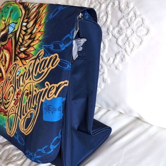 Vintage Y2K Christian Audigier /Ed Hardy XLarge Crossbody/Messenger Bag - Picture 2 of 13